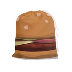 Hamburger-cheeseburger-burger-lunch Drawstring Pouch (xl) by 99art