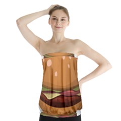 Hamburger-cheeseburger-burger-lunch Strapless Top by 99art