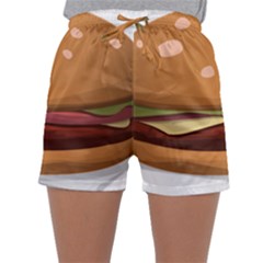 Hamburger-cheeseburger-burger-lunch Sleepwear Shorts by 99art