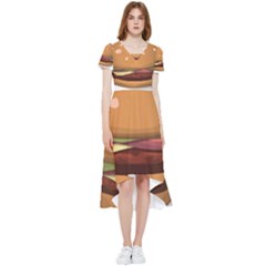 Hamburger-cheeseburger-burger-lunch High Low Boho Dress by 99art