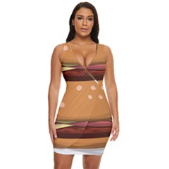 Hamburger-cheeseburger-burger-lunch Draped Bodycon Dress by 99art