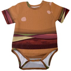 Hamburger-cheeseburger-burger-lunch Baby Short Sleeve Bodysuit by 99art