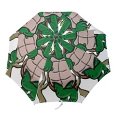 Amphibian-animal-cartoon-reptile Folding Umbrellas by 99art