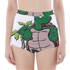 Amphibian-animal-cartoon-reptile High-waisted Bikini Bottoms by 99art