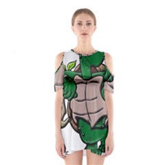 Amphibian-animal-cartoon-reptile Shoulder Cutout One Piece Dress by 99art