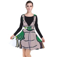 Amphibian-animal-cartoon-reptile Plunge Pinafore Dress by 99art