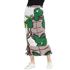 Amphibian-animal-cartoon-reptile Maxi Fishtail Chiffon Skirt by 99art