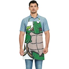 Amphibian-animal-cartoon-reptile Kitchen Apron by 99art