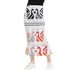 Bulgarian Folk Art Folk Art Maxi Fishtail Chiffon Skirt by 99art