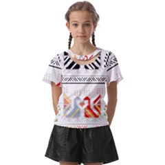 Bulgarian Folk Art Folk Art Kids  Front Cut Tee by 99art