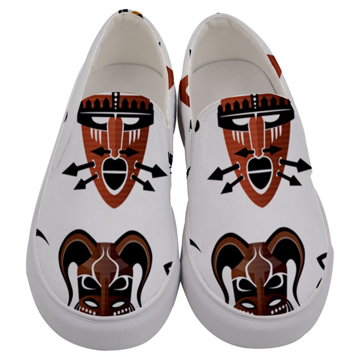 Tribal-masks-african-culture-set Men s Canvas Slip Ons