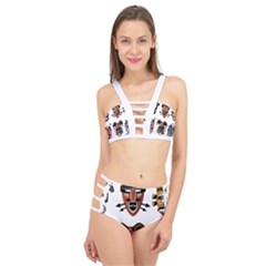 Tribal-masks-african-culture-set Cage Up Bikini Set by 99art