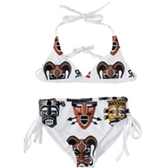 Tribal-masks-african-culture-set Kids  Classic Bikini Set by 99art