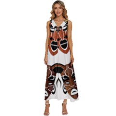 Tribal-masks-african-culture-set V-neck Sleeveless Loose Fit Overalls by 99art