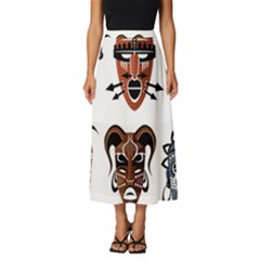 Tribal-masks-african-culture-set Classic Midi Chiffon Skirt by 99art