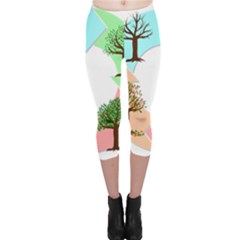 Seasons-of-the-year-year-tree Capri Leggings  by 99art