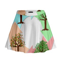 Seasons-of-the-year-year-tree Mini Flare Skirt