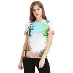 Seasons-of-the-year-year-tree Women s Short Sleeve Rash Guard by 99art