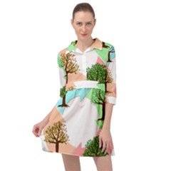 Seasons-of-the-year-year-tree Mini Skater Shirt Dress by 99art