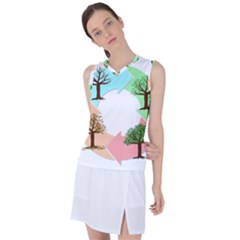 Seasons-of-the-year-year-tree Women s Sleeveless Sports Top by 99art