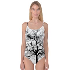 Tree-silhouette-winter-plant Camisole Leotard  by 99art