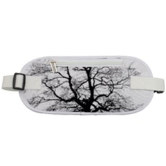 Tree-silhouette-winter-plant Rounded Waist Pouch by 99art