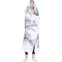 Tree-silhouette-winter-plant Wearable Blanket