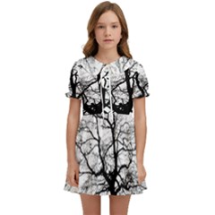 Tree-silhouette-winter-plant Kids  Sweet Collar Dress