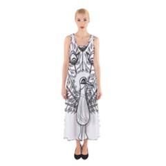 Peacock-plumage-display-bird Sleeveless Maxi Dress