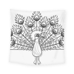 Peacock-plumage-display-bird Square Tapestry (small)