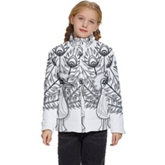 Peacock-plumage-display-bird Kids  Puffer Bubble Jacket Coat