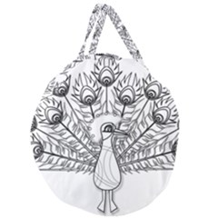 Peacock-plumage-display-bird Giant Round Zipper Tote