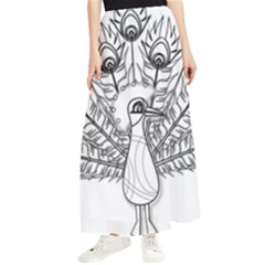 Peacock-plumage-display-bird Maxi Chiffon Skirt