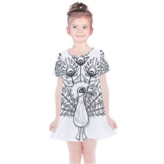 Peacock-plumage-display-bird Kids  Simple Cotton Dress