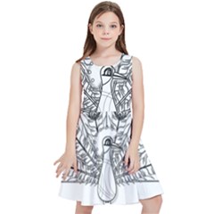 Peacock-plumage-display-bird Kids  Skater Dress