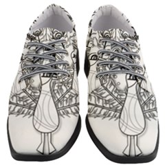 Peacock-plumage-display-bird Women Heeled Oxford Shoes