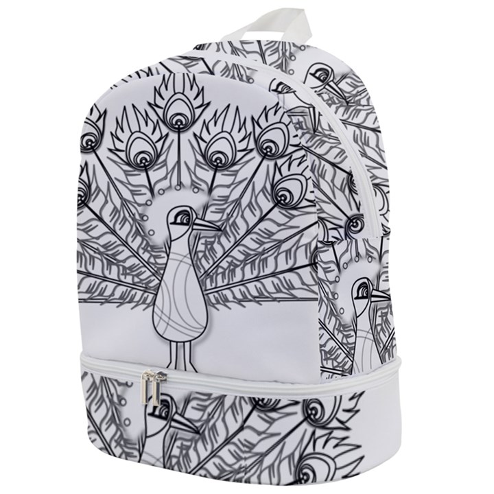 Peacock-plumage-display-bird Zip Bottom Backpack