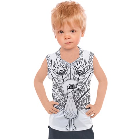 Peacock-plumage-display-bird Kids  Sport Tank Top by 99art