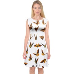 Butterfly Butterflies Insect Swarm Capsleeve Midi Dress by 99art