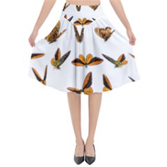 Butterfly Butterflies Insect Swarm Flared Midi Skirt by 99art