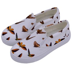 Butterfly Butterflies Insect Swarm Kids  Canvas Slip Ons by 99art