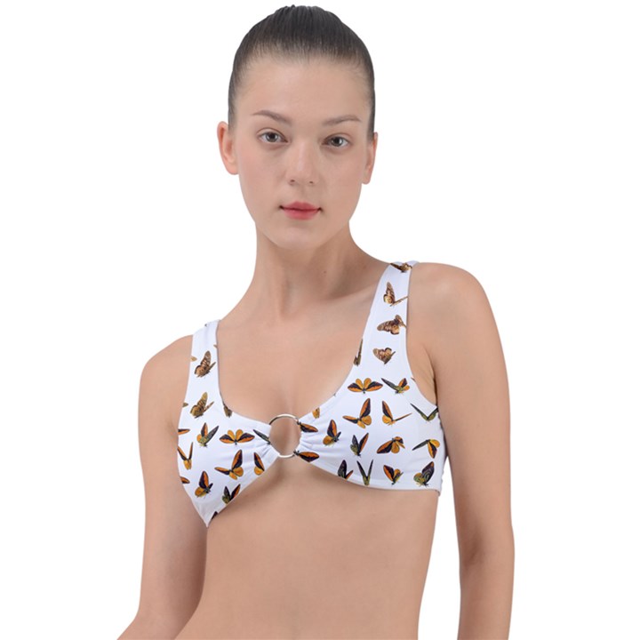 Butterfly Butterflies Insect Swarm Ring Detail Bikini Top