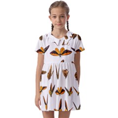 Butterfly Butterflies Insect Swarm Kids  Asymmetric Collar Dress by 99art