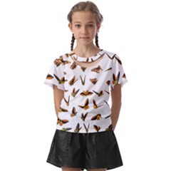 Butterfly Butterflies Insect Swarm Kids  Front Cut Tee