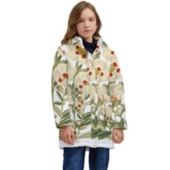 Nature-flower-leaf-plant-isolated Kids  Hooded Longline Puffer Jacket by 99art