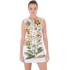 Nature-flower-leaf-plant-isolated Lace Up Front Bodycon Dress by 99art