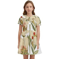 Nature-flower-leaf-plant-isolated Kids  Bow Tie Puff Sleeve Dress by 99art