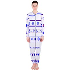 Marine Nautical Clip Art Onepiece Jumpsuit (ladies)