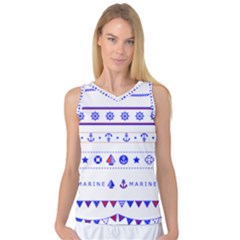 Marine Nautical Clip Art Women s Basketball Tank Top by 99art