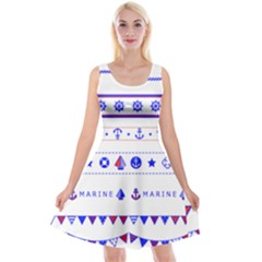 Marine Nautical Clip Art Reversible Velvet Sleeveless Dress